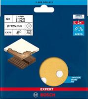 Bosch Accessories EXPERT C470 2608900812 Excenterschuurpapierset Geperforeerd Korrelgrootte (num) 60, 120, 240 (Ø) 125 mm 6 stuk(s) - thumbnail