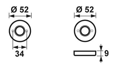 AXA 6220 Binnendeurrozetten Klik rond krukgat F1 - 6220-10-11/E