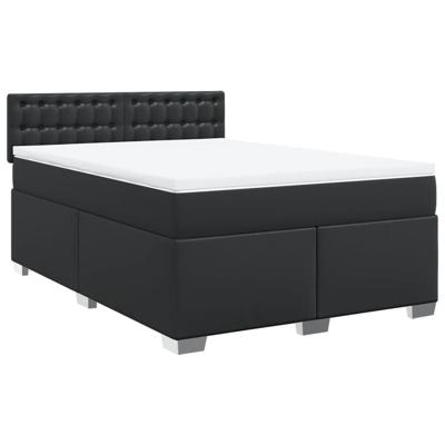 Boxspring met matras kunstleer zwart 180x200 cm - thumbnail