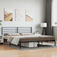 Bedframe met hoofdbord metaal zwart 183x213 cm - thumbnail
