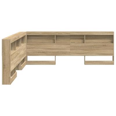 Opberghoofdbord met plank Sonoma Eiken 180 cm Bewerkt hout
