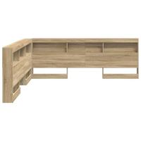Opberghoofdbord met plank Sonoma Eiken 180 cm Bewerkt hout - thumbnail
