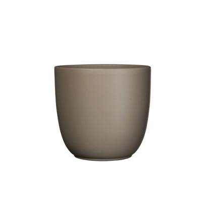 Bloempot Pot rond es/9 tusca 9 x 10 cm taupe mat Mica - Mica decorations