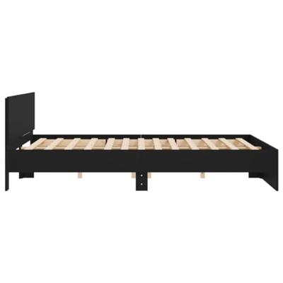 Bedframe met hoofdeinde zwart 160x200 cm