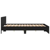 Bedframe met hoofdeinde zwart 160x200 cm - thumbnail
