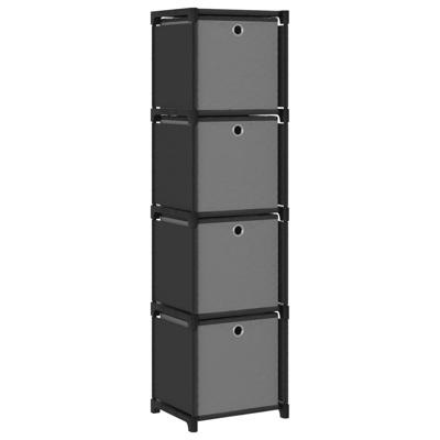 VidaXL Kast met 4 vakken met boxen 69x30x72,5 cm stof zwart