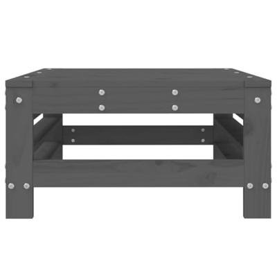 Tuinvoetenbank massief grenenhout grijs