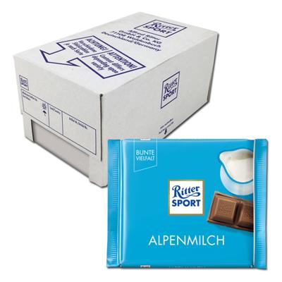 Chocolade Ritter Sport alpenmelk 100gr | 12 stuks