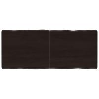 Tafelblad natuurlijke rand 120x50x(2-6)cm eikenhout donkerbruin - thumbnail