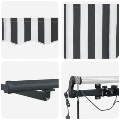 Luifel automatisch uittrekbaar LED 500x300 cm antraciet en wit