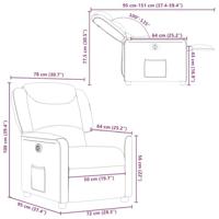 Fauteuil verstelbaar elektrisch stof donkerbruin - thumbnail