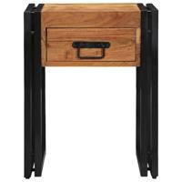 Bijzettafel met lade Bruin 40 x 40 x 50 cm Massief acaciahout - thumbnail
