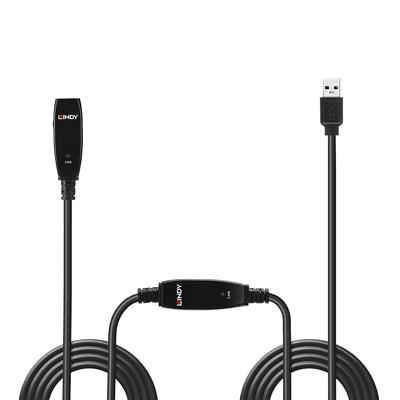 Lindy 43322 USB-kabel 15 m USB 3.2 Gen 1 (3.1 Gen 1) USB A Zwart