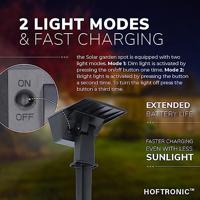 Set van 6 Odessa solar prikspots - Incl. Schemerschakelaar - 6000K daglicht wit - 2 lichtstanden - 300 lumen - 6-12 uur brandtijd - Kantelbaar - IP65 waterdicht - thumbnail