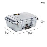 Peli 1400 SVF flightcase zilver met schuim 300x225x132 mm - thumbnail