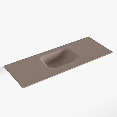 MONDIAZ LEX Smoke solid surface inleg wastafel voor toiletmeubel 80cm. Positie wasbak midden