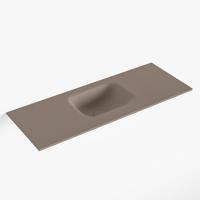 MONDIAZ LEX Smoke solid surface inleg wastafel voor toiletmeubel 80cm. Positie wasbak midden - thumbnail