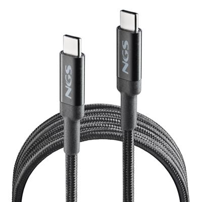 NGS KNOT 65W-2-2m USB C naar USB C kabel, 65W snel opladen, 480Mbps dataoverdracht, lange levensduur voor mobiele telefoons, tablets en laptops