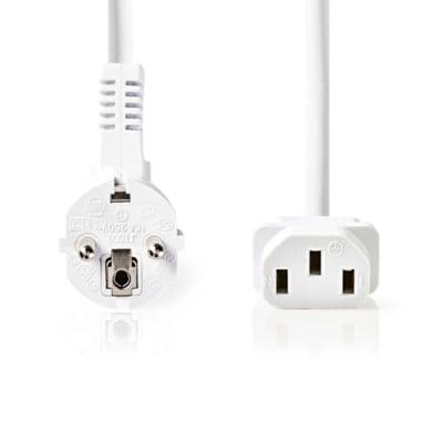 Nedis Stroomkabel | Type F (CEE 7/7) Male | IEC-320-C13 | Gehoekt | Recht | Vernikkeld | 2.00 m | Rond | PVC | Wit | Label - CEGL10000WT20 Nedis Stroomkabel | Type F (CEE 7/7) Male | IEC-320-C13 | Gehoekt | Recht | Vernikkeld | 2.00 m | Rond | PVC | Wit | Label - CEGL10000WT20