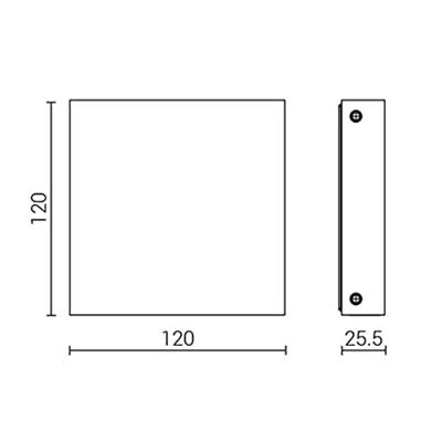 Franssen DownlighterGevelspot Square antraciet - 325335-25