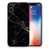 Apple iPhone X | Xs | TPU | Siliconen hoesje | Marmer Zwart - Origineel Cadeau Vader - thumbnail