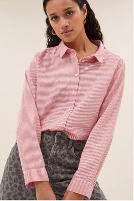 By Bar Flo Stripe Blouse | Red Pinstripe