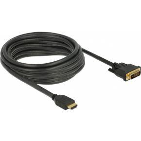 Delock 85656 HDMI-kabel HDMI / DVI Aansluitkabel HDMI-A-stekker, DVI-D 24+1-polige stekker 5 m Zwart Afgeschermd (drievoudig), Vergulde steekcontacten Delock 85656 HDMI-kabel HDMI / DVI Aansluitkabel HDMI-A-stekker, DVI-D 24+1-polige stekker 5 m Zwart Afgeschermd (drievoudig), Vergulde steekcontacten