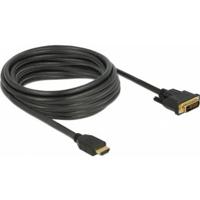Delock 85656 HDMI-kabel HDMI / DVI Aansluitkabel HDMI-A-stekker, DVI-D 24+1-polige stekker 5 m Zwart Afgeschermd (drievoudig), Vergulde steekcontacten - thumbnail