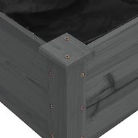 Plantenbak verhoogd met voering 240x120x25 cm vurenhout grijs - thumbnail