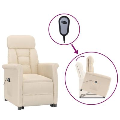 Fauteuil elektrisch verstelbaar microvezel beige