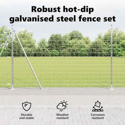 VidaXL Hek met paal zilver 1,5 x 10 m staal