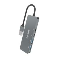 AISENS HUB USB 3.2 GEN2 10G A/M-2xTYP C/H-2xUSB-A/H 15CM GRAU - thumbnail