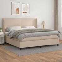 Boxspring met matras kunstleer cappuccinokleurig 200x200 cm - thumbnail