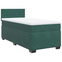 Boxspring met matras fluweel donkergroen 90x190 cm - thumbnail
