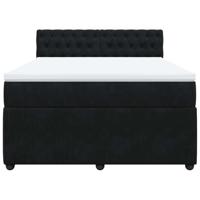 Boxspring met matras fluweel zwart 140x200 cm - thumbnail