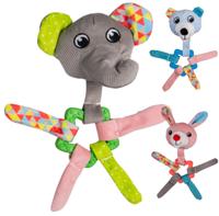 Jack and Vanilla Puppyspeelgoed - Knuffel met piep, knisper en bijtring - thumbnail