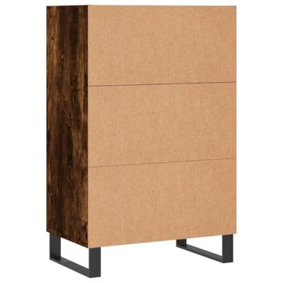 Hoge kast 57x35x90 cm bewerkt hout gerookt eikenkleurig