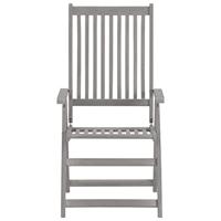 Tuinstoelen 2 st verstelbaar massief acaciahout grijs - thumbnail