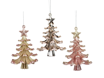 Ornament plc kerstboom roze l7 cm Kurt S. Adler - Kurt s adler