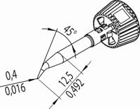 Ersa 0142SDLF04L/SB Soldeerpunt Potloodvorm Grootte soldeerpunt 0.40 mm Inhoud: 1 stuk(s) - thumbnail