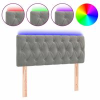 Hoofdbord LED 90x7x78/88 cm fluweel lichtgrijs - thumbnail