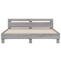 Bedframe met hoofdeinde en LED grijs sonoma eiken 200x200 cm - thumbnail