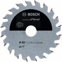 Bosch Accessories Kreissägeblatt Ø 85x15x1,1mm 20 WZ HM Standard for Wood 2608837666 Cirkelzaagblad 85 x 15 mm Aantal tanden: 20 1 stuk(s) - thumbnail