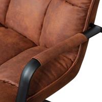 WOOOD Draaifauteuil 'Jouke' Met armleuning, PU, kleur Cognac - thumbnail