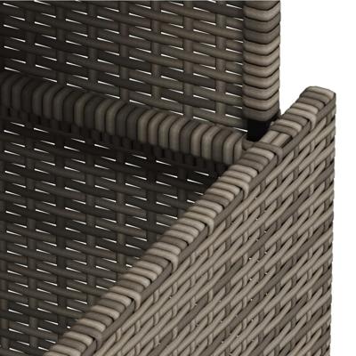 Tuintafel met glazen blad 100x55x73 cm poly rattan grijs