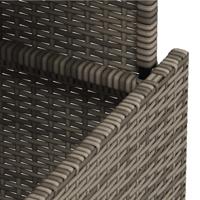 Tuintafel met glazen blad 100x55x73 cm poly rattan grijs - thumbnail