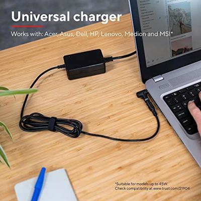 Trust Primo Universele 45W-laptopoplader Desktop accessoire Zwart - thumbnail