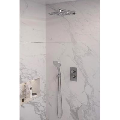 Brauer Brushed Edition Thermostatische Regendoucheset Inbouw - Hoofddouche 30 cm - Rechte Wandarm - 3 Weg - Handdouche 3 Standen - Doucheslang - Wandaansluitbocht - Rvs