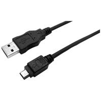 LogiLink CU0015 USB-kabel USB 2.0 USB-A stekker, USB-mini-B stekker 3.00 m Zwart - thumbnail