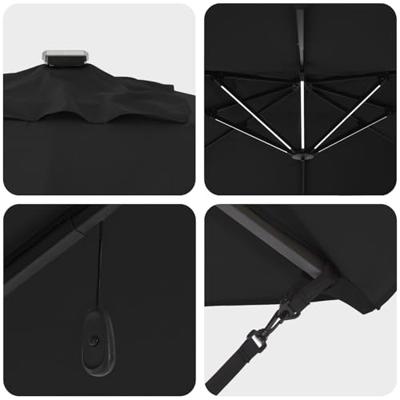 VidaXL Parasol zwart 352 x 251 x 265 cm polyester en aluminium